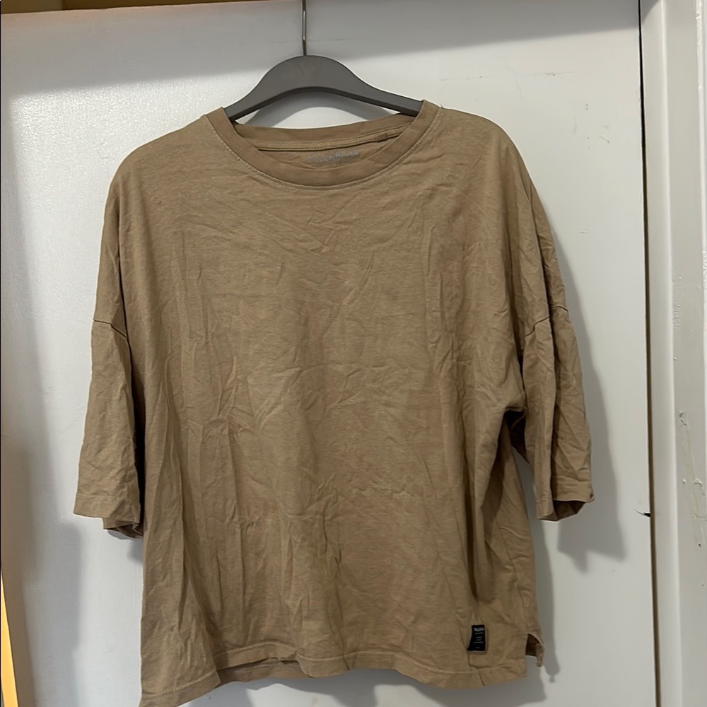 Pull&Bear Tan Short Sleeve Tee